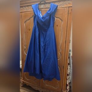 Oleg Cassini Strapless Royal Blue Dress